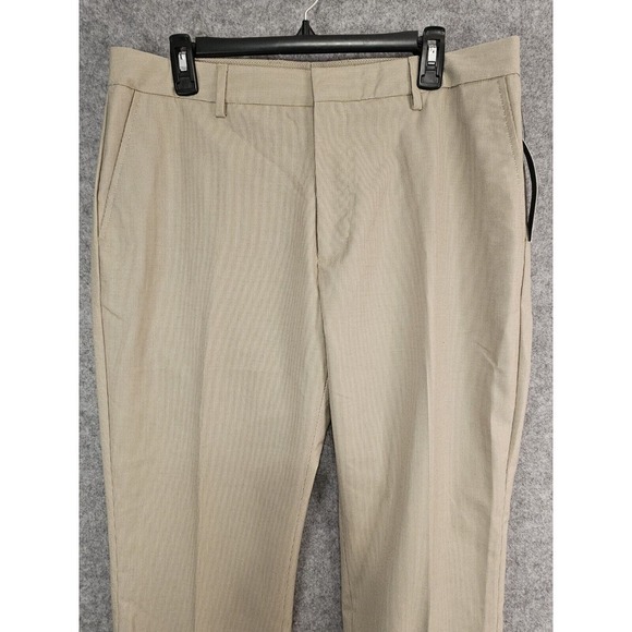 Kenneth Cole Reaction Twill Pants Chino Mens 34x30 Silk Blend Sand Pinstripe NEW - Picture 5 of 15